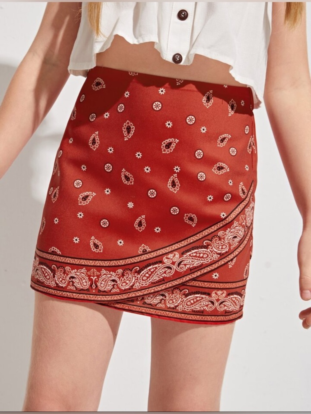 Kids Paisley Print Front Wrap Skirt - Picture 2 of 7